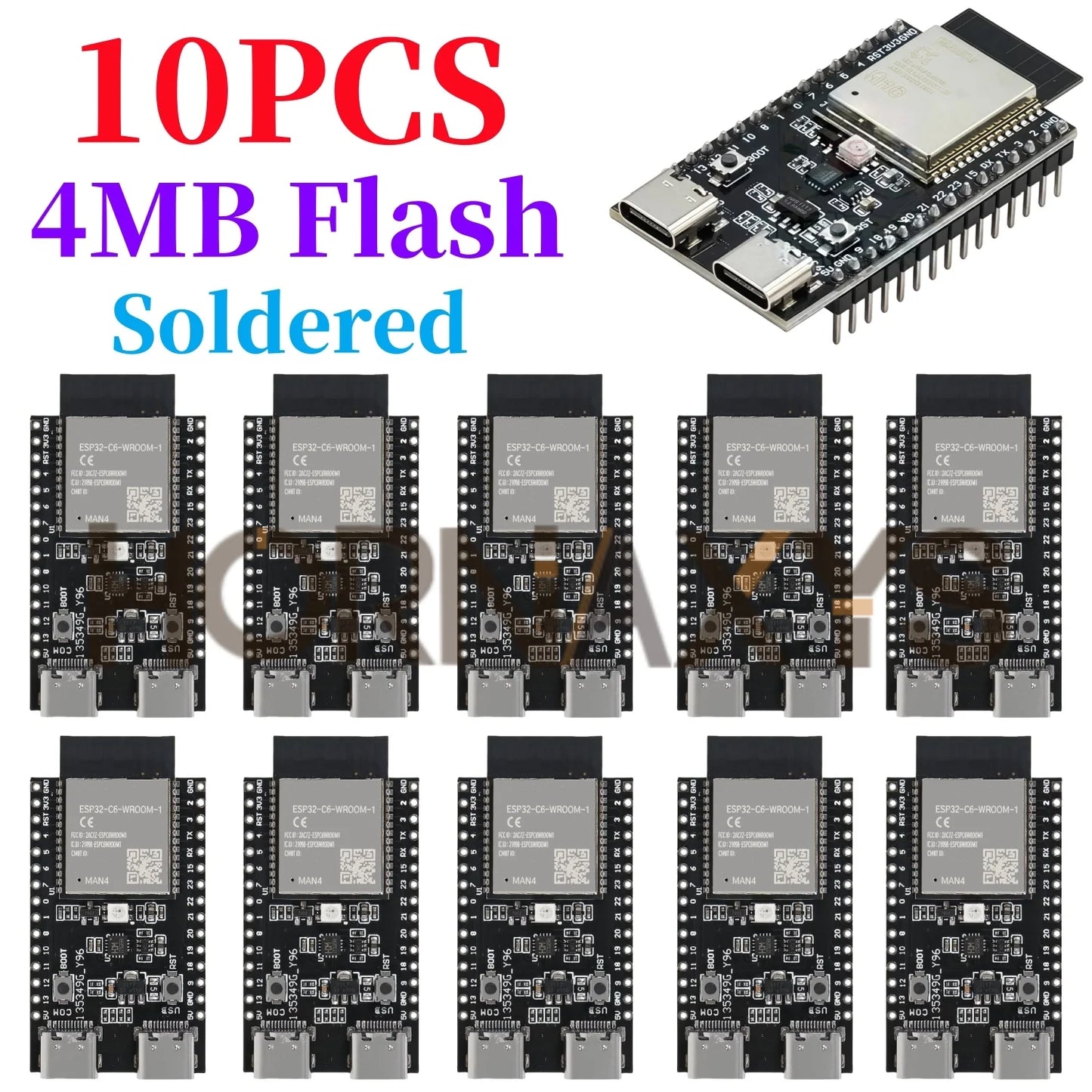 Placa Desarrollo ESP32-C6 Core (N4/N8/N16, 4/8/16MB) WiFi 6, Bluetooth, Zigbee compatible Nano Arduino