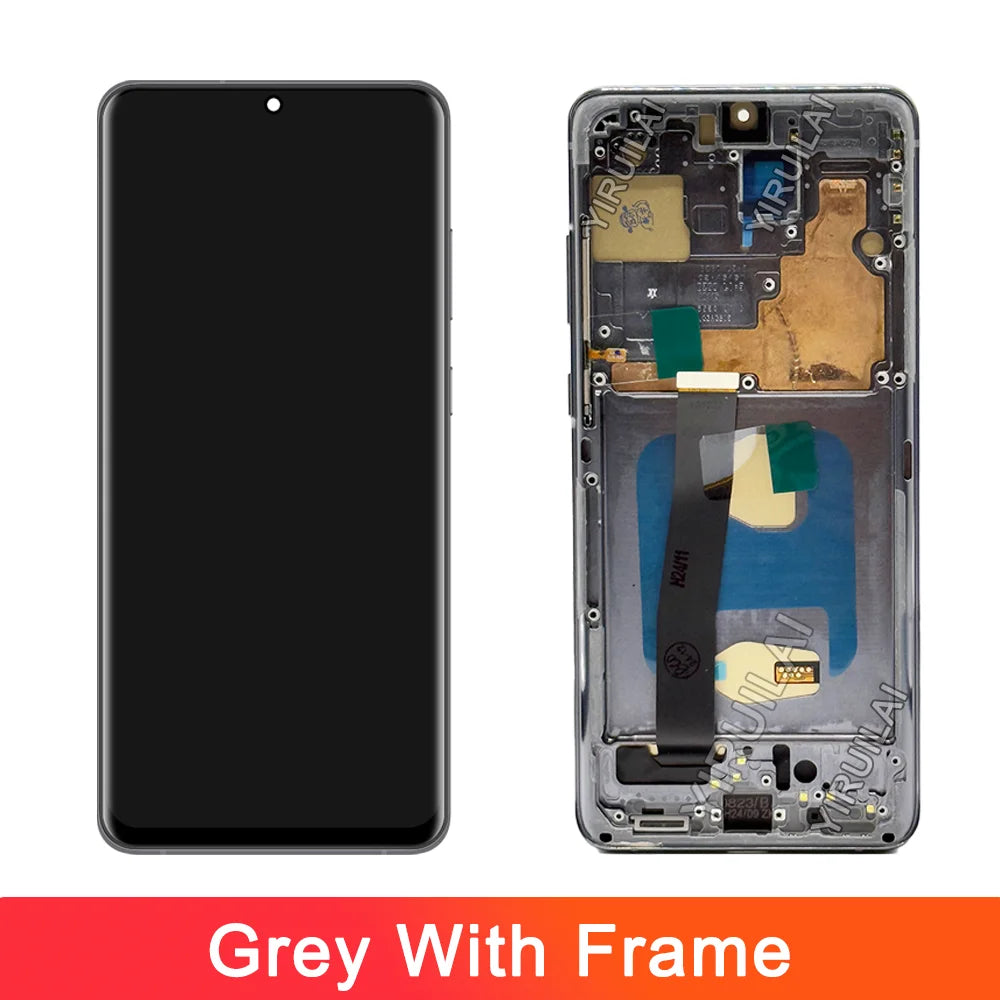 TFT S20 Ultra LCD con marco para Samsung S20 Ultra 5G LCD G988 G988B SM-G988U pantalla táctil digitalizador reemplazo