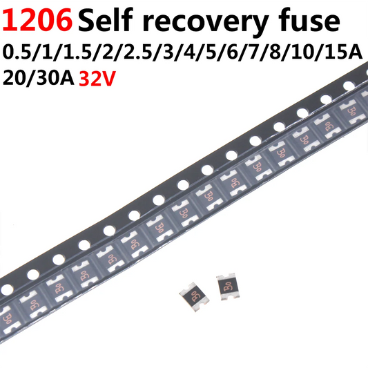 100pcs 0805 1206 1812 Automatic recovery fuse 50MA 0.1A 0.2A 500MA 0.75A 1.1A SMD Resettable Fuse PPTC PolySwitch Self-Recovery