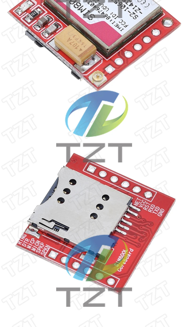 Módulo GSM/GPRS TZT SIM800L (MicroSIM, Quad-Band, Serial TTL) Placa Core