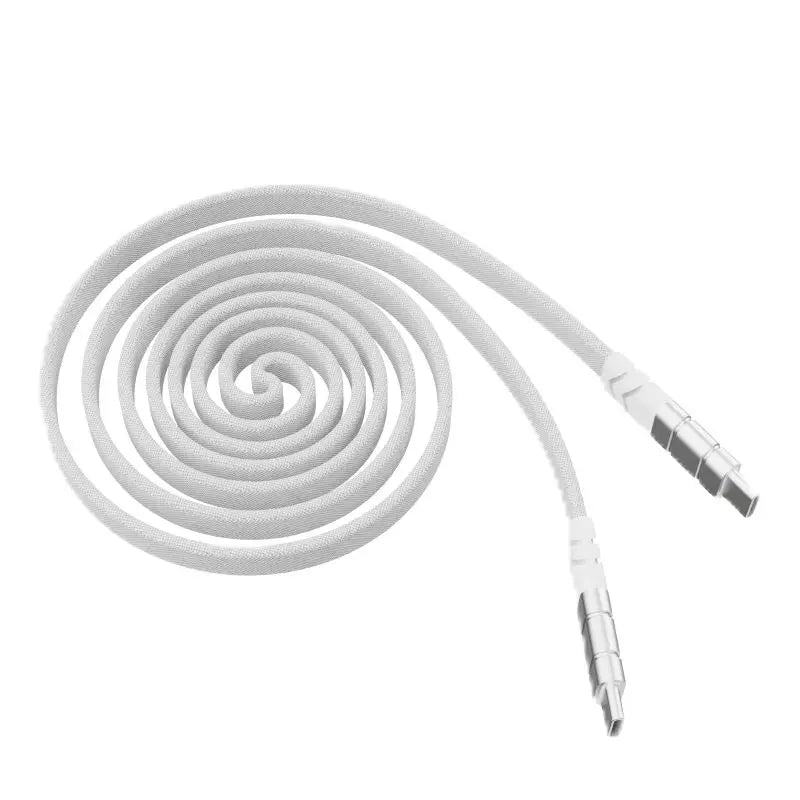 Cable Carga Rápida PD 60W USB-C a USB-C con Lanyard Nylon Trenzado Plano Anti-Pérdida (0.8m/1m/1.2m)