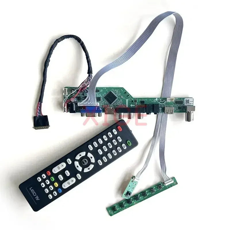 Kit Placa Controladora LVDS para Panel 15.6" B156XW02 V0-V7 (1366x768) 40pin TV Analógica HDMI/VGA/AV/USB DIY