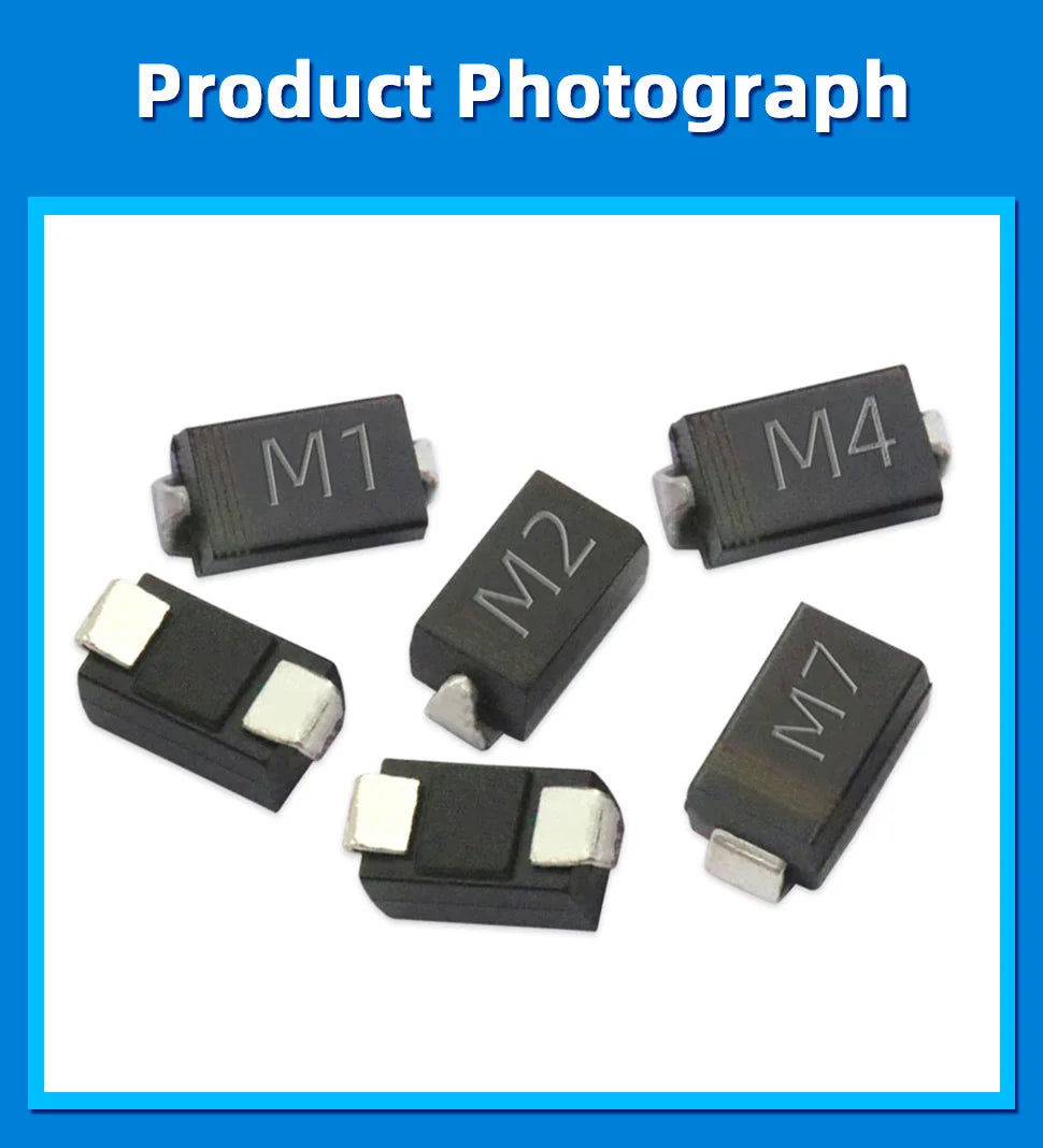 Kit Surtido Diodos SMD Rectificadores (M1, M4, M7) y Schottky - 100 Piezas