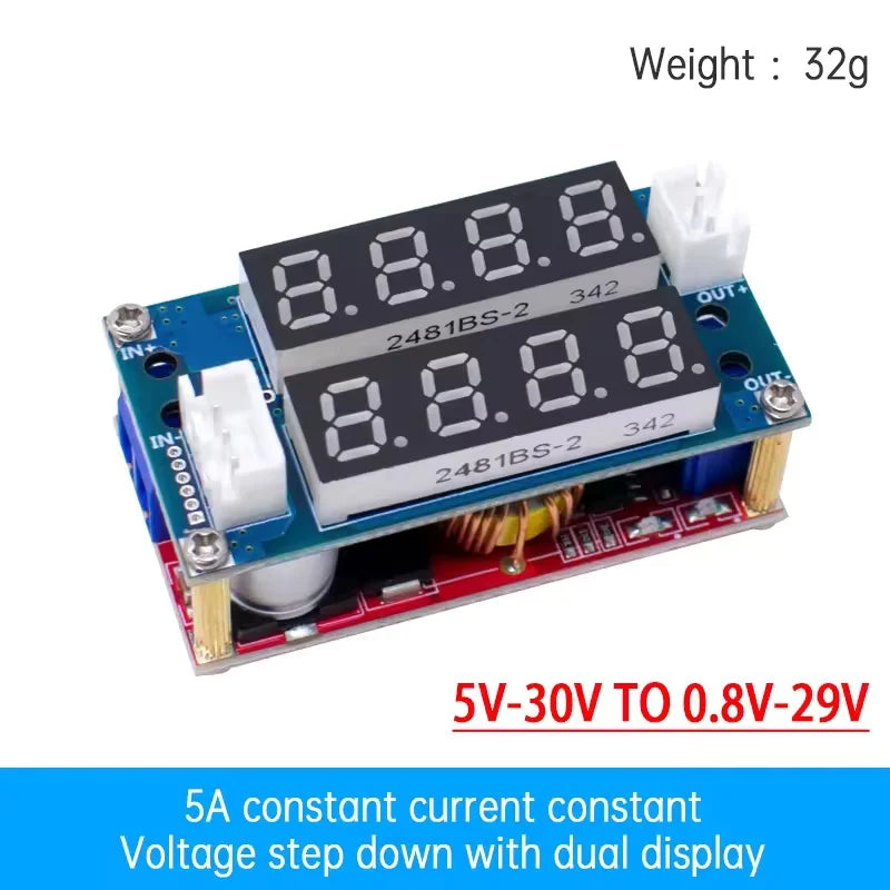 Módulo Cargador Batería Litio CC/CV 5A/12A DC-DC Step-Down con Indicador LED