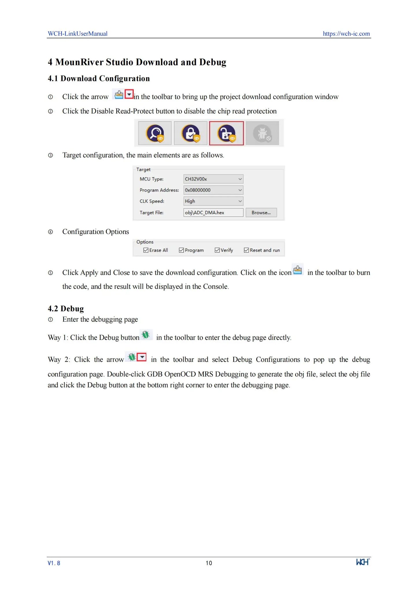 Adaptador Debugger/Descarga Online WCH LinkE (Soporta WCH RISC-V MCU / ARM SWD, USB a Serial)