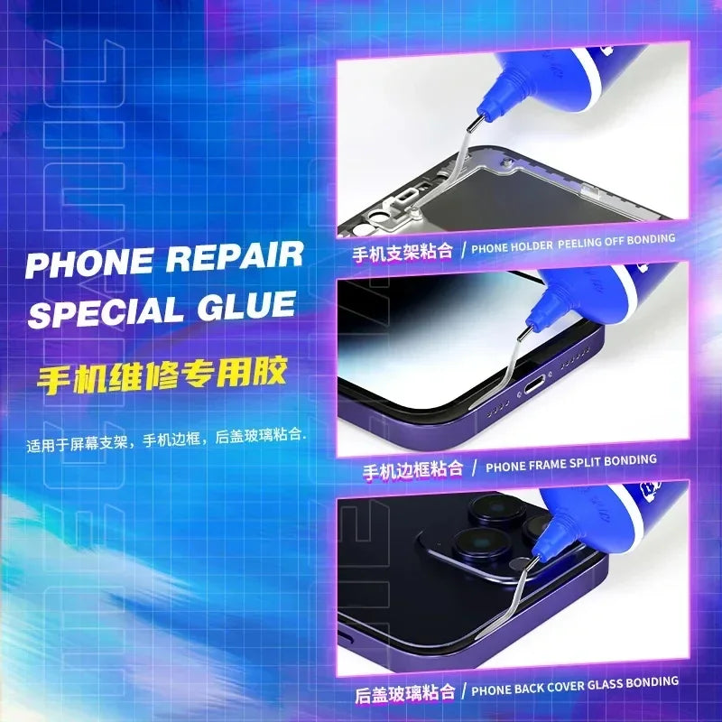 Adhesivo Pegamento Nano MECHANIC SUPER X (60ml) para Reparación Soporte/Tapa Trasera Teléfono Móvil (Sellador)