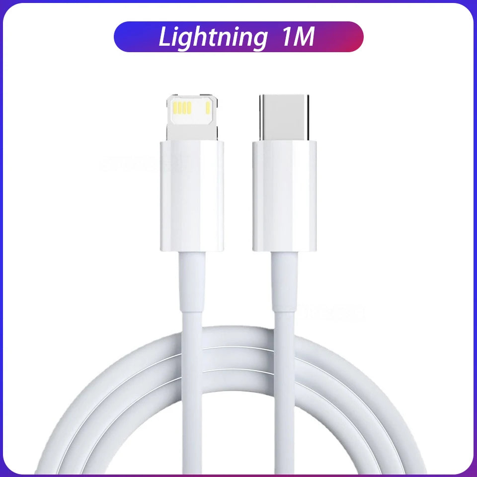 Cargador Original Apple PD 20W USB-C + Cable Lightning Carga Rápida para iPhone/iPad (Enchufe EU/US)