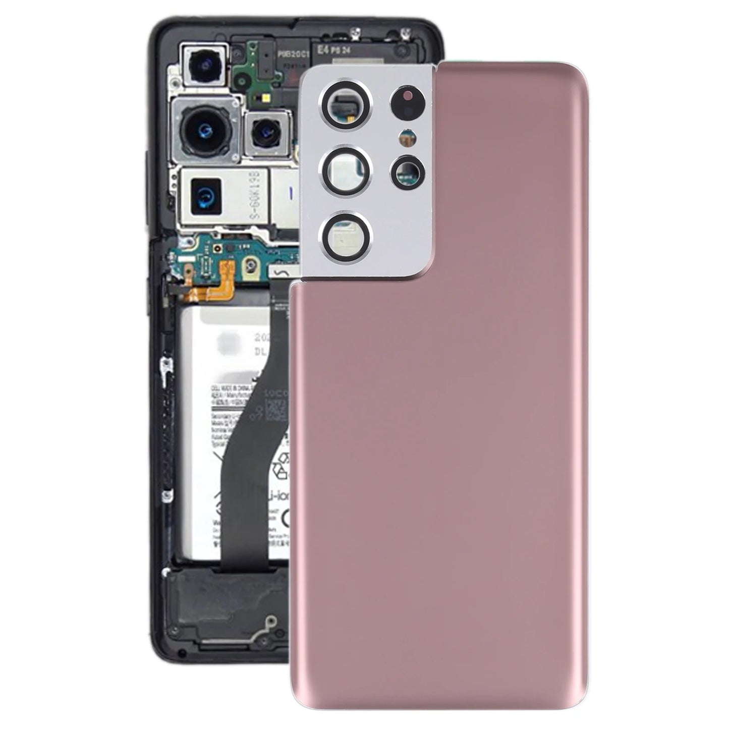 Tapa Trasera Batería con Cubierta Lente Cámara para Samsung Galaxy S21 Ultra 5G (Repuesto Reparación Teléfono)