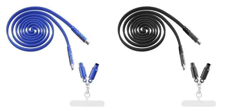 Cable Carga Rápida PD 60W USB-C a USB-C con Lanyard Nylon Trenzado Plano Anti-Pérdida (0.8m/1m/1.2m)