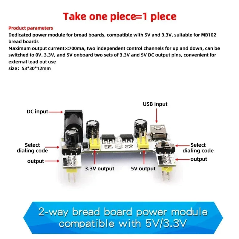 1pcs Power Module Breadboard Kit Bread Board Wire Cables Jumper Breadboard Wire Kit Electronics Breadboard Solderless