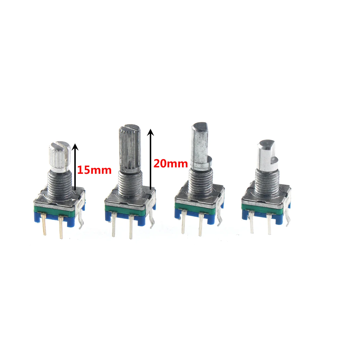 10PCS Ec11 Rotary Encoder Switch 10 15 20mm Plum Blossom full Handle Half Shaft 20 Bit Pulse Digital Signal Potentiometer