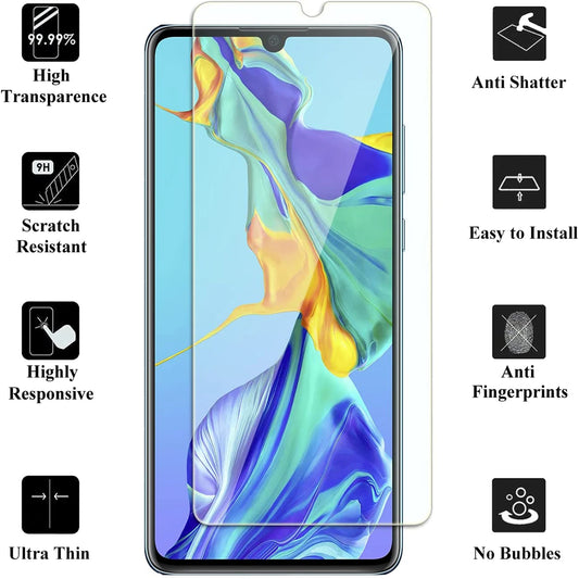 2/4Pcs 9H Screen Protector For Huawei P30 HD Tempered Glass