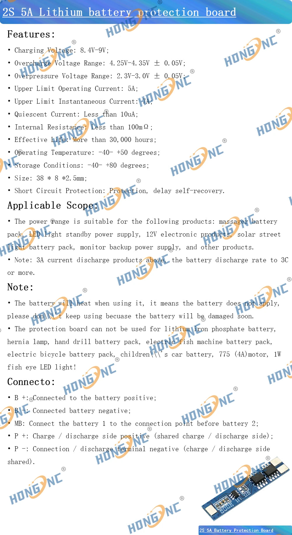 2S 5A / 8A 7.4V / 8.4V 18650 Lithium Battery Charger Board Li-ion Battery Charging BMS Over Charge-Discharge Protection Module