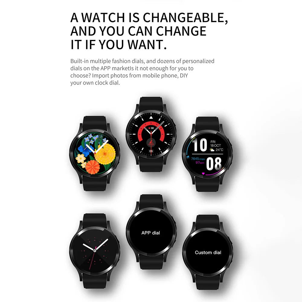 Smartwatch 2024 6 Pro (1.32", 160x160) Llamada Bluetooth, Diales Personalizados, Monitor Salud/Deporte para Hombre/Mujer
