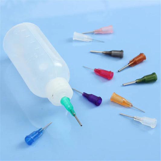 30ml/50ml Transparent Glue Bottle Polyethylene Needle Dispenser Dispensing Bottle for Rosin Solder Flux Paste With 11 Needles