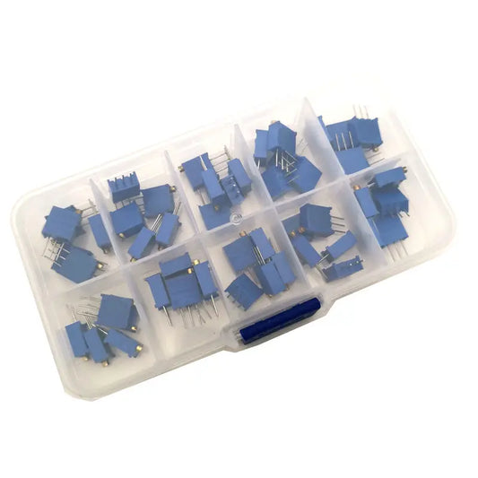 50pcs/lot 3296W Multiturn Trimmer Potentiometer Kit High Precision 3296 Variable Resistor With Free Box electronic Diy Kit