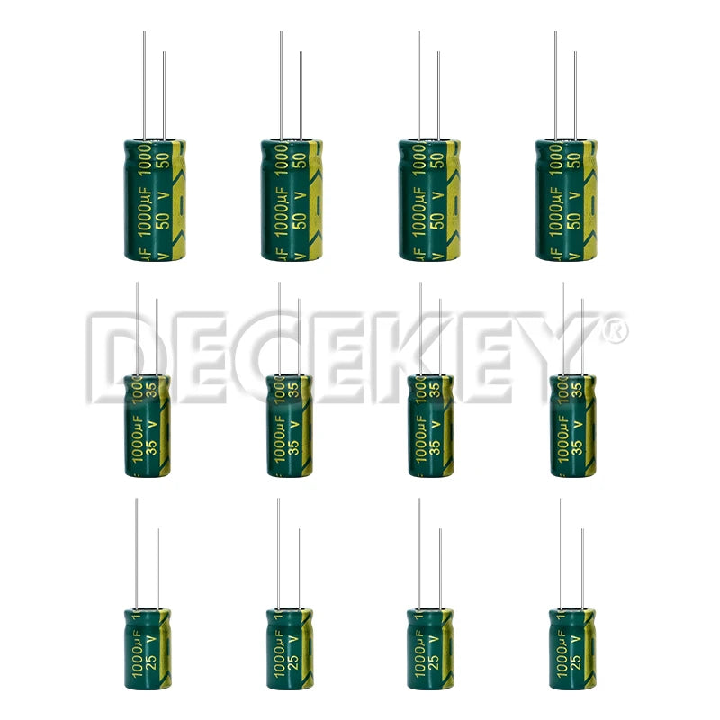 Capacitor Electrolítico Aluminio Alta Frecuencia Bajo ESR (1000uF, 25V/35V/50V) - Pack 10 Unidades