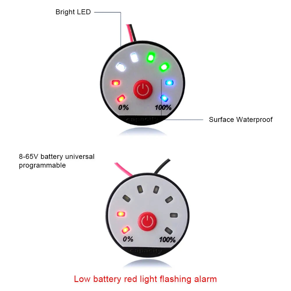 Indicador Capacidad Batería LED (1S-13S) - Tester Carga Plomo-Ácido/Litio (Li-Po/Li-ion) 12V/24V/48V