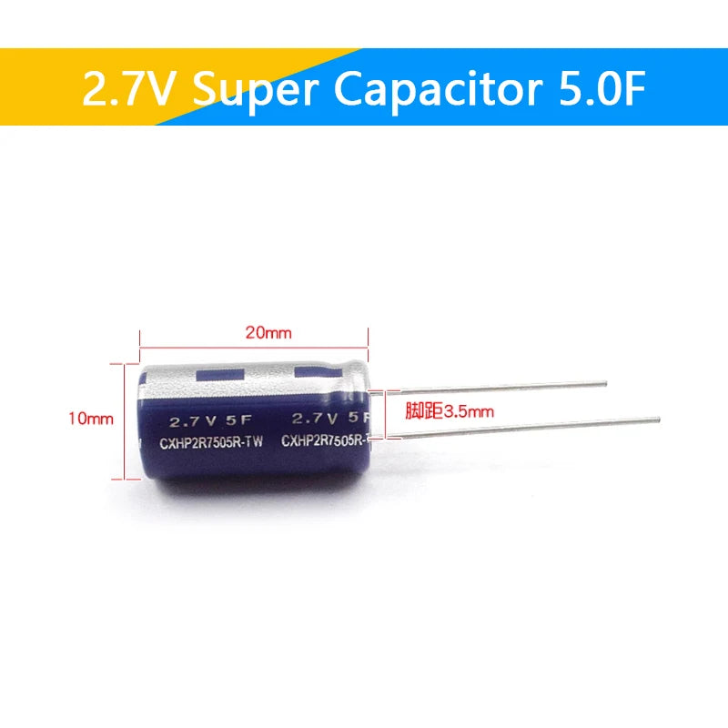 Supercapacitores Farad 2.7V - Varios Valores (0.5F a 60F)