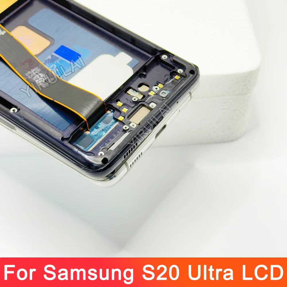 Pantalla Super AMOLED S20 Ultra para pantalla Samsung Galaxy S20 Ultra 5G pantalla Lcd pantalla táctil Digital con marco DIY