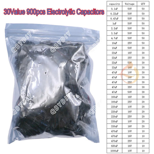 Kit Surtido Capacitores Electrolíticos DIP/SMD (0.1uF-1500uF, 16V-400V)