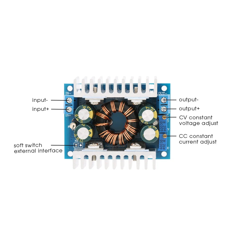 Módulo Convertidor Automático Step-Up/Down DC 5-30V a 1.25-30V Regulador Voltaje Boost/Buck