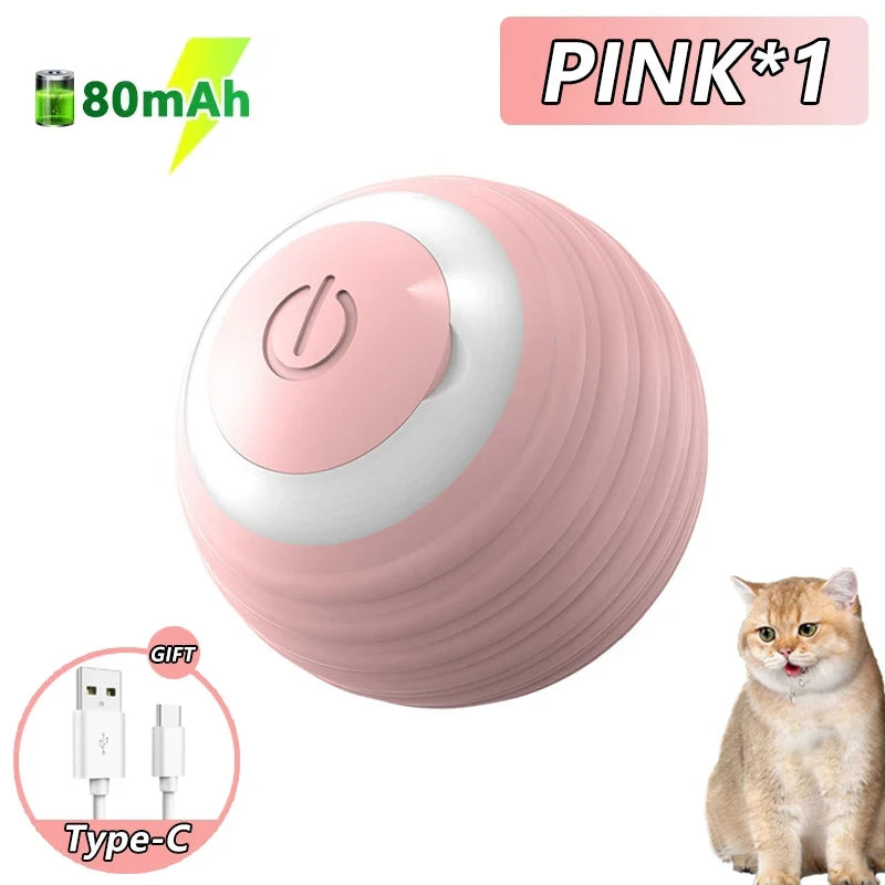 Bola Interactiva Automática Rodante Mágica para Gatos (Juguete Inteligente Electrónico Interior) Accesorios Juego Gato (2 Unidades)