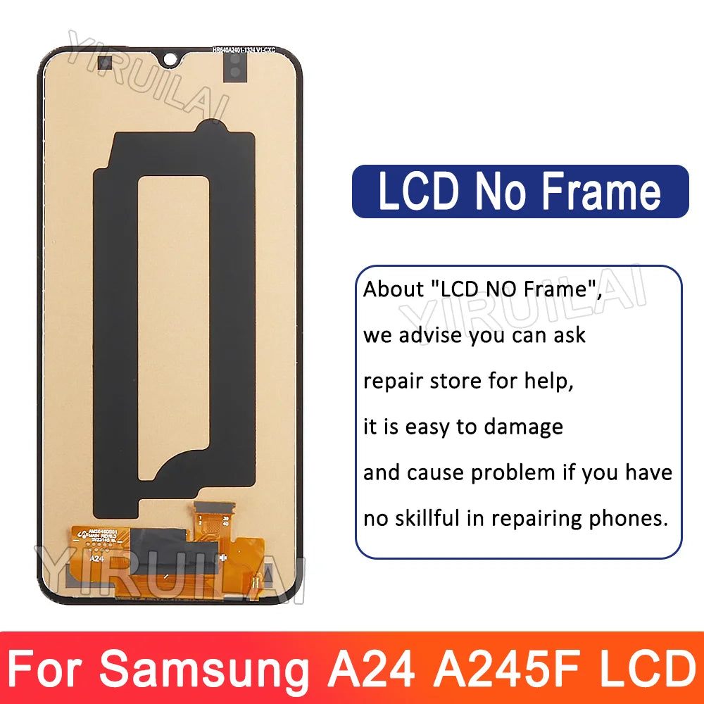 Pantalla de prueba TFT A24, para Samsung Galaxy A24 4G pantalla LCD SM-A245F reemplazo de pantalla táctil para pantalla Samsung A24 con marco