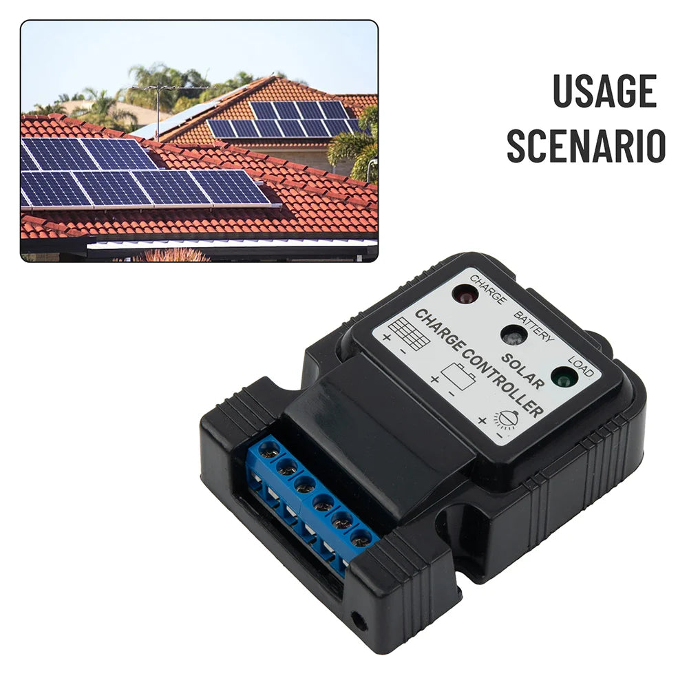 Controlador Carga Solar 10A 6V/12V Auto Identificación Accesorios Sistema PV
