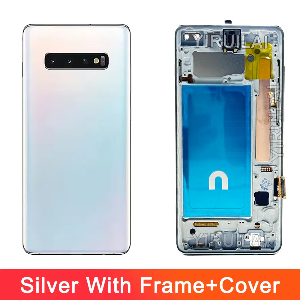 Pantalla probada S10Plus LCD con marco para SAMSUNG S10 Plus S10 + G975 G975F/DS reemplazo del ensamblaje del digitalizador de pantalla táctil