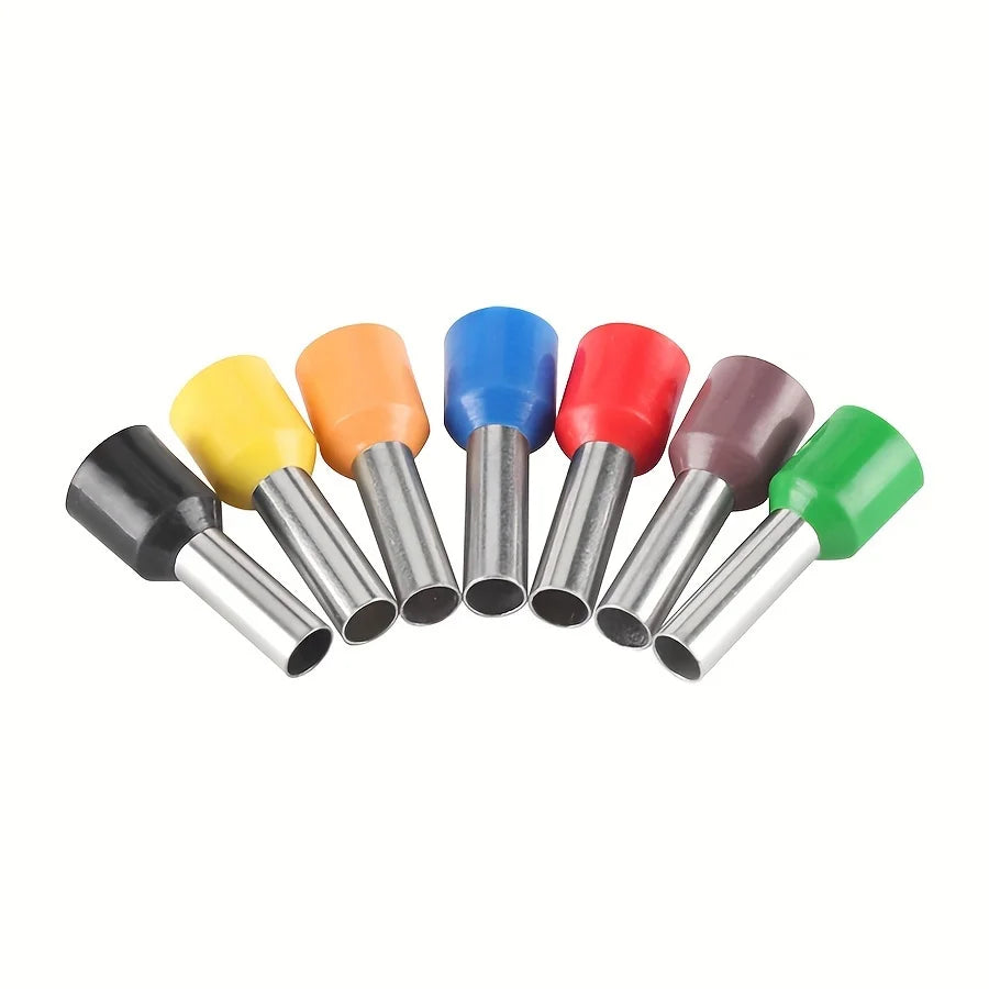 Terminales Tubulares Eléctricos VE Aislados Extremo Cable Conector (100 Piezas)