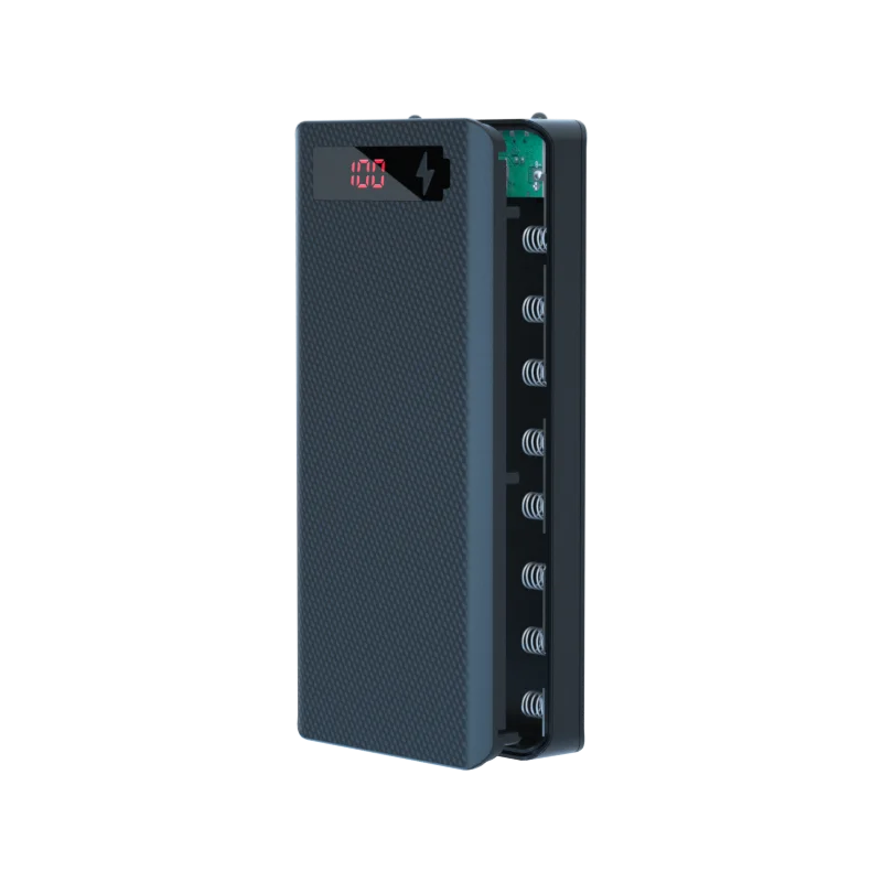 Caja Power Bank Shell DIY 5V (Doble USB/Micro USB/Tipo C) Soporte Baterías 18650 (Carcasa Desmontable, Sin Batería)