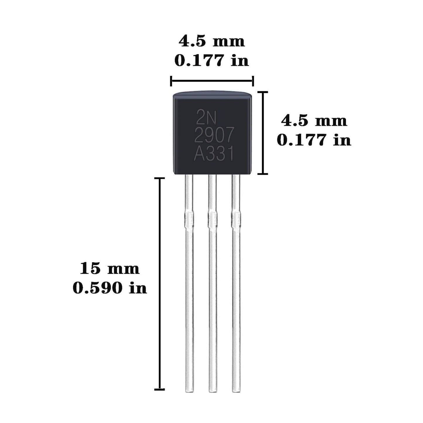 Kit Surtido Transistores BJT TO-92 - 10 Valores (A1015, BC327/337, C1815, S8050/8550, 2N2222/2907) (Total 200 Piezas)