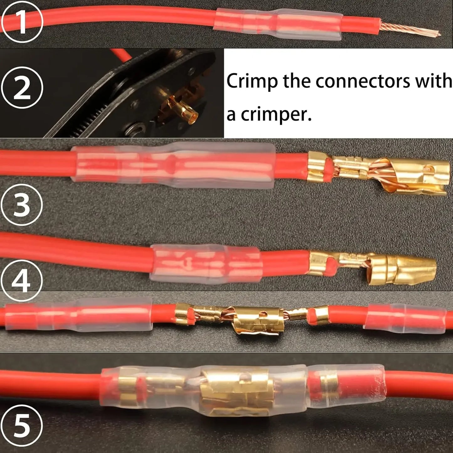Kit Conectores Terminales Bala Latón Macho/Hembra 3.9mm con Cubierta Aislante para Cable Motocicleta (200 Piezas)