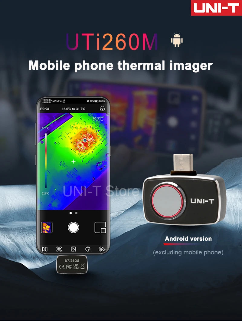 Termógrafo Móvil UNI-T UTi260M para Android (Tipo C) - Herramienta Temperatura Módulo PCB/Electrónico