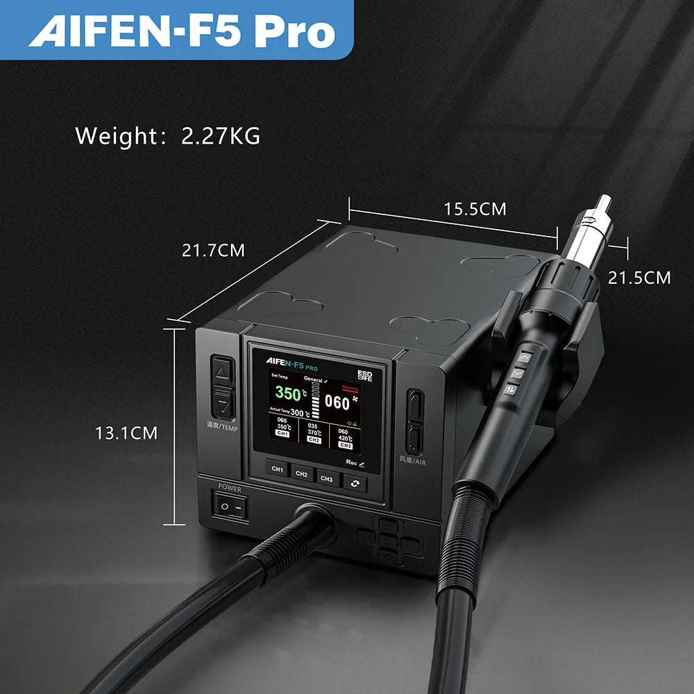 AIFEN F5PRO 1000W Hot Air Rework Station Industrial-Grade Hot AirAI Gun Electronics Soldering Station BGA SMD PCB Heat Gun Tools
