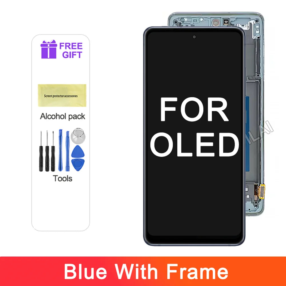 OLED para Samsung Galaxy S20 FE G780F pantalla LCD Digitalizador de pantalla táctil con marco para Samsung S20 FE 5G G781B reemplazo LCD