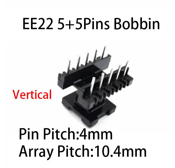 Núcleo Ferrita EE22/EI22 PC40 con Bobina Vertical/Horizontal (8/10 Pines)