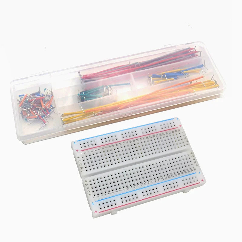 MB102 Breadboard Kit 400/830 Points Prototype Board 65 Jumper Wires U-Shaped Solderless Breadboard Jumper Cables DIY Electronics