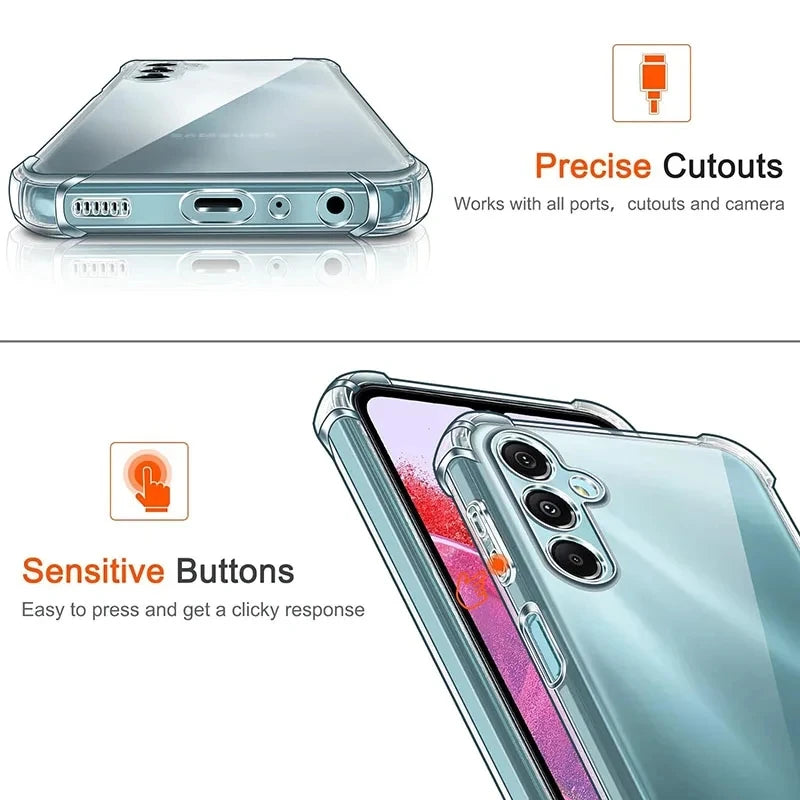 Funda Carcasa Silicona Suave Transparente Anti-Golpes Lujo para Samsung Galaxy S21 FE / S23 / S24 / S25 Plus / Note 20 Ultra