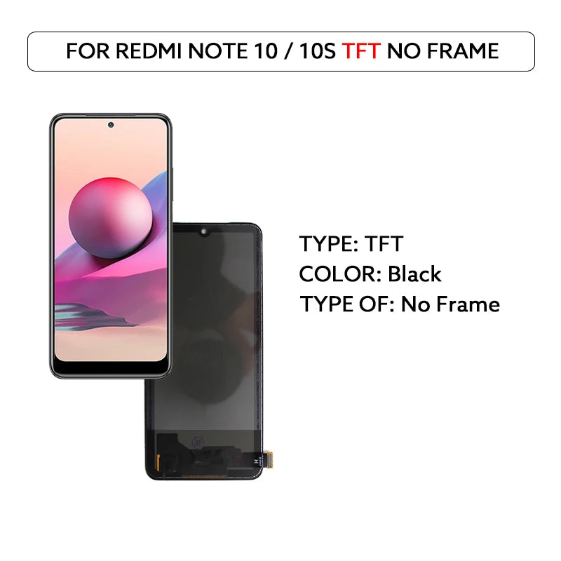 AMOLED LCD For Xiaomi Redmi Note 10 4G 10S LCD Display Touch Screen Digitizer Assembly For Redmi Note10S M2101K7AI M2101K7BG