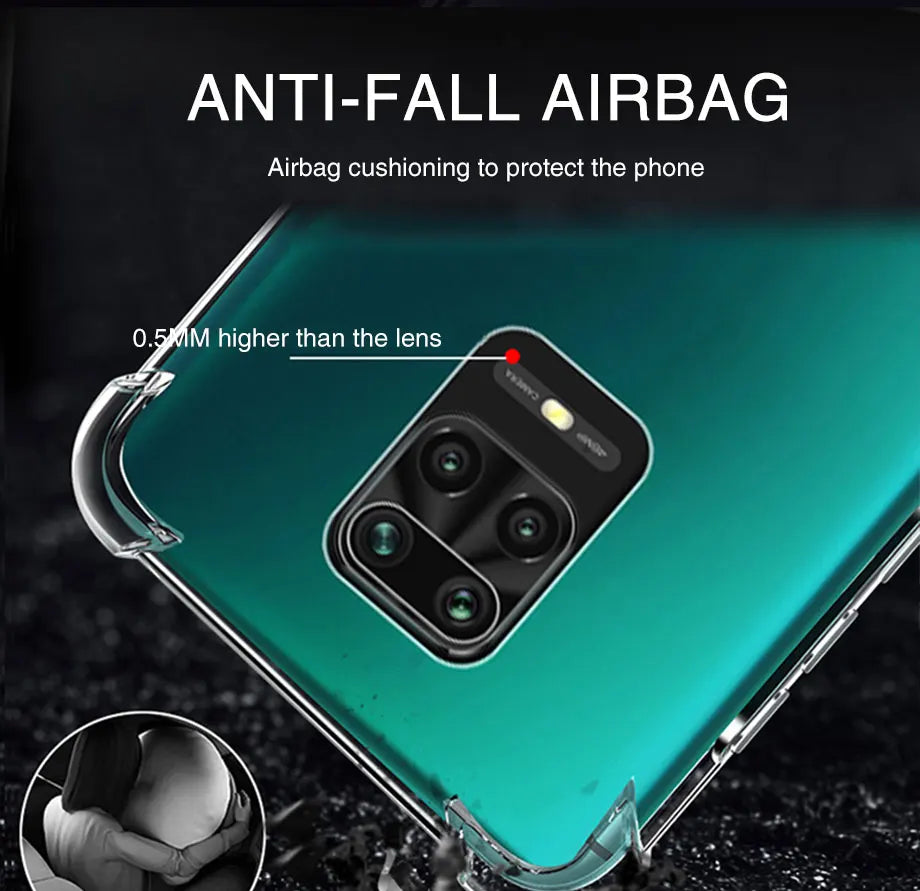 Funda Carcasa TPU Transparente Suave Anti-Golpes (Airbag Grueso) para Xiaomi Redmi Note 9/9S/Note 9 Pro
