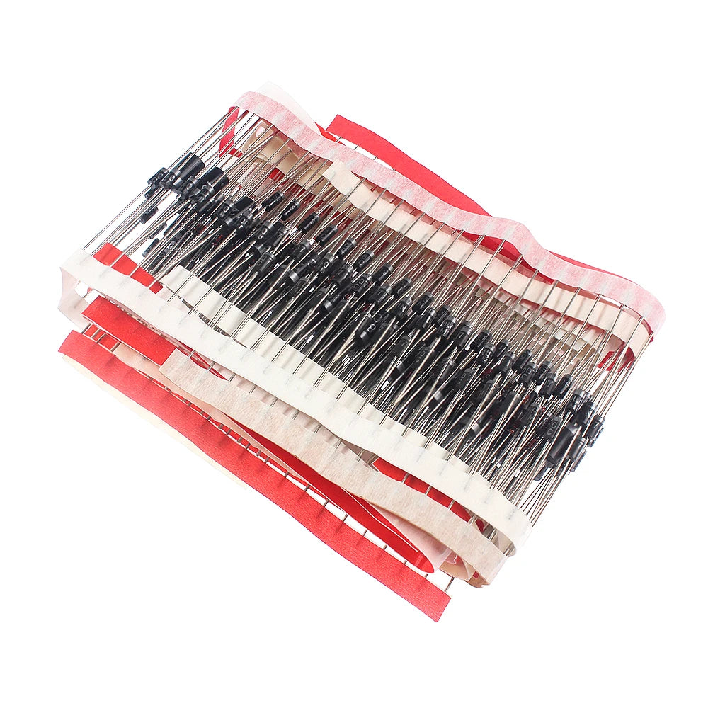 Kit Surtido Diodos 14 Valores (Rectificador/Recuperación Rápida/Schottky/Switching) 1N4001-FR207 en Caja (350 Piezas)