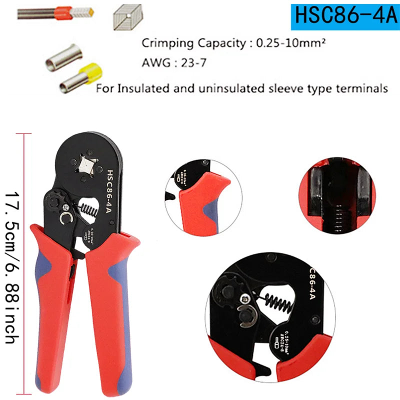 Set Terminales Tubulares Aislados VE Crimp (400-2120 Piezas/Caja) Conector Extremo Cable Eléctrico