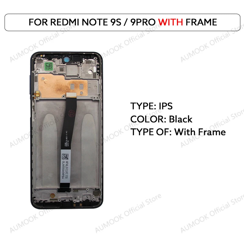 6.67" LCD Display For Xiaomi Redmi Note 9S Note 9 Pro Touch Screen Digitizer Assembly M2003J6A1G M2003J6B2G Replacement Parts