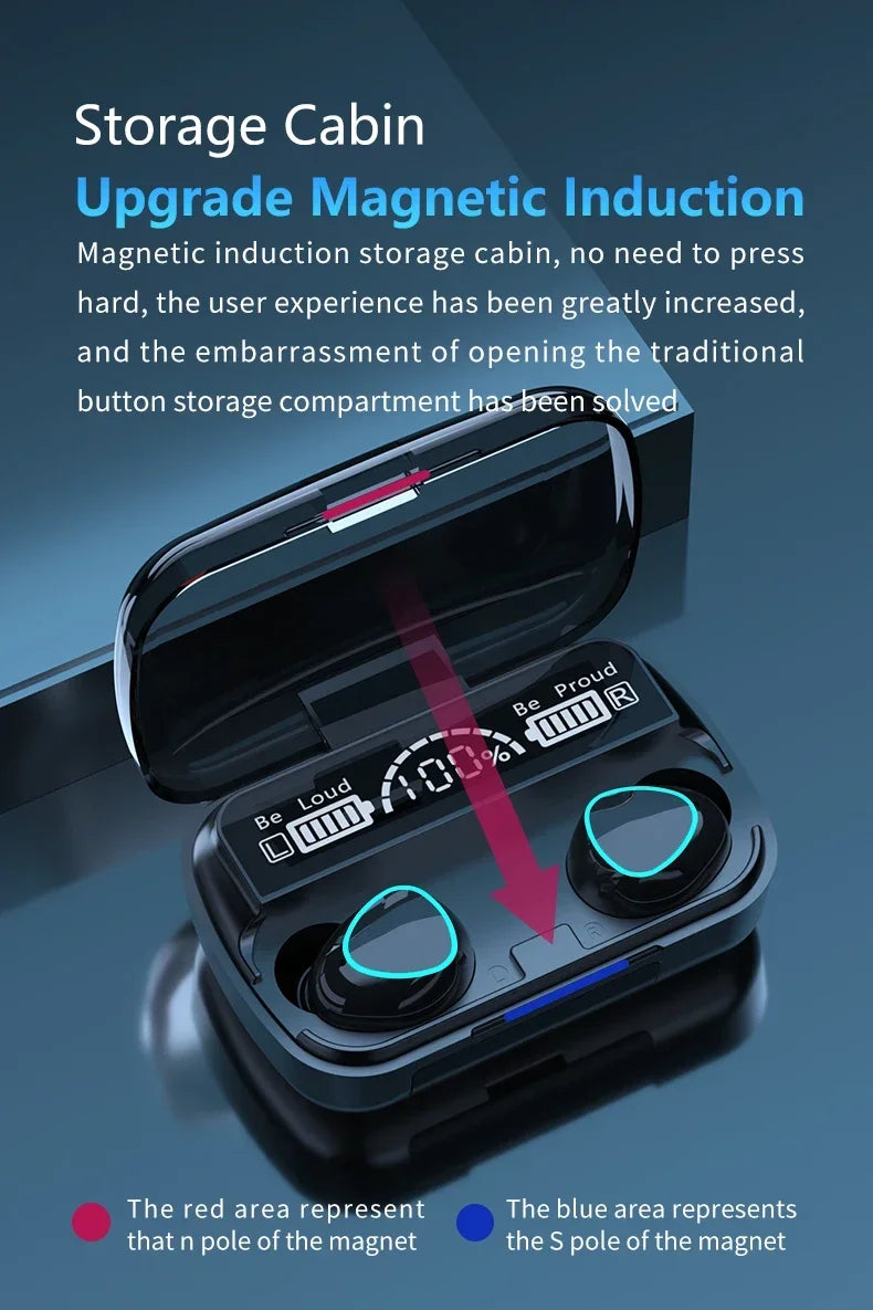Auriculares Inalámbricos M10 TWS Bluetooth 5.0 con Caja Carga 3500mAh (Micrófono, Estéreo 9D, Deportivos, Impermeables)