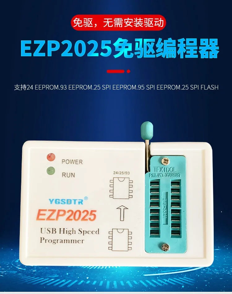 Programador USB SPI Alta Velocidad EZP2019/2020/2025 (Mejor que EZP2010/2013/2017) Soporta EEPROM 24/25/26/93, Flash 25 BIOS