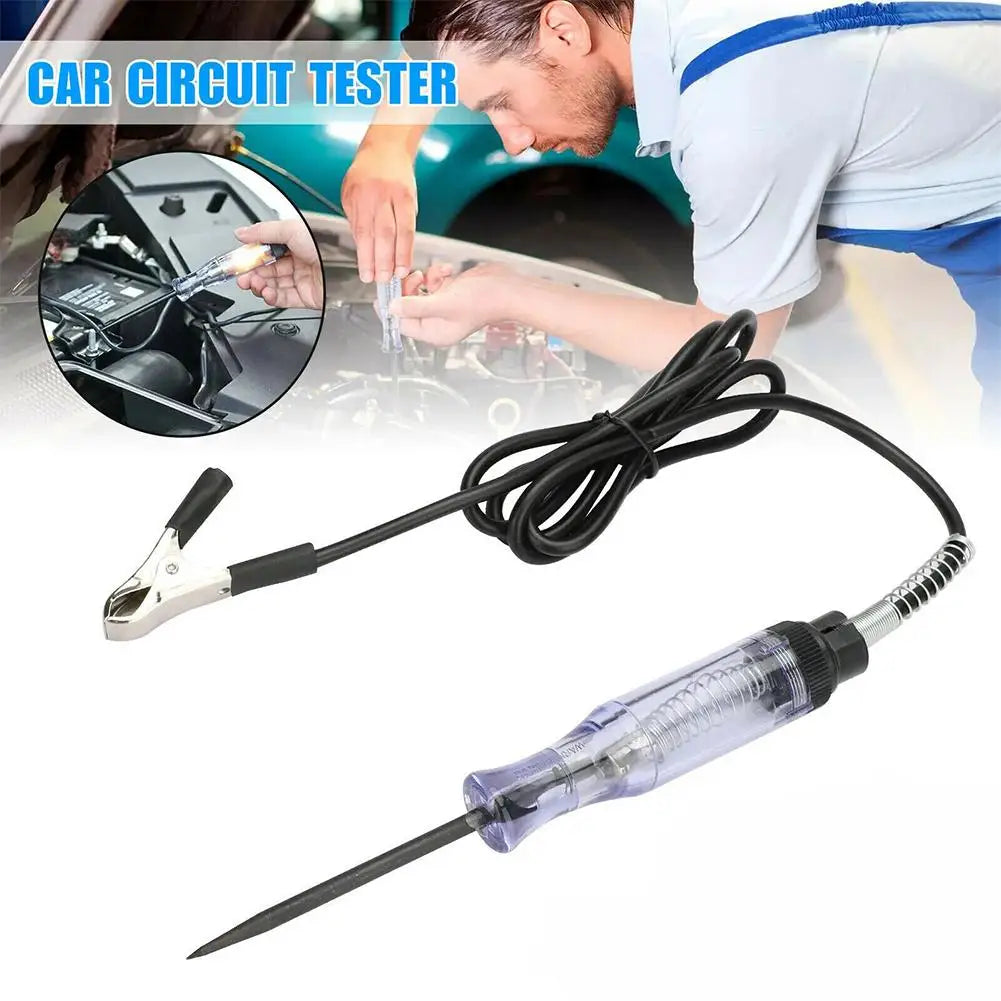 Tester Circuito Voltaje Automotriz (6V/12V/24V) - Pluma Prueba Digital DC Larga con Luz y Display