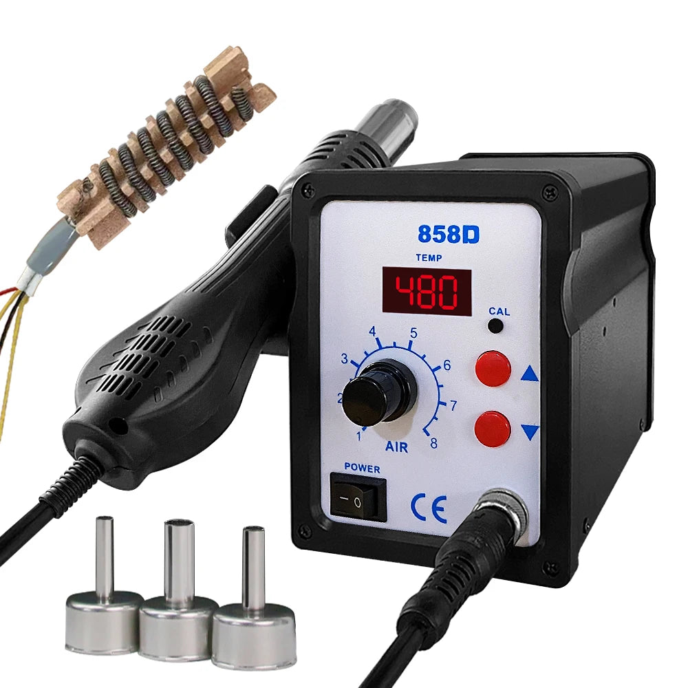 858D Hot Air Gun BGA Soldering Rework Station Blower Hair Dryer Hairdryer Soldering Heat Gun 220V 110V SMD SMT Welding Repair