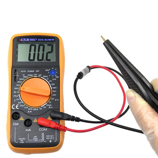 Pinza Multímetro Cleqee P1510 para Componentes SMD - Gancho Testeo LCR con Banana 4mm